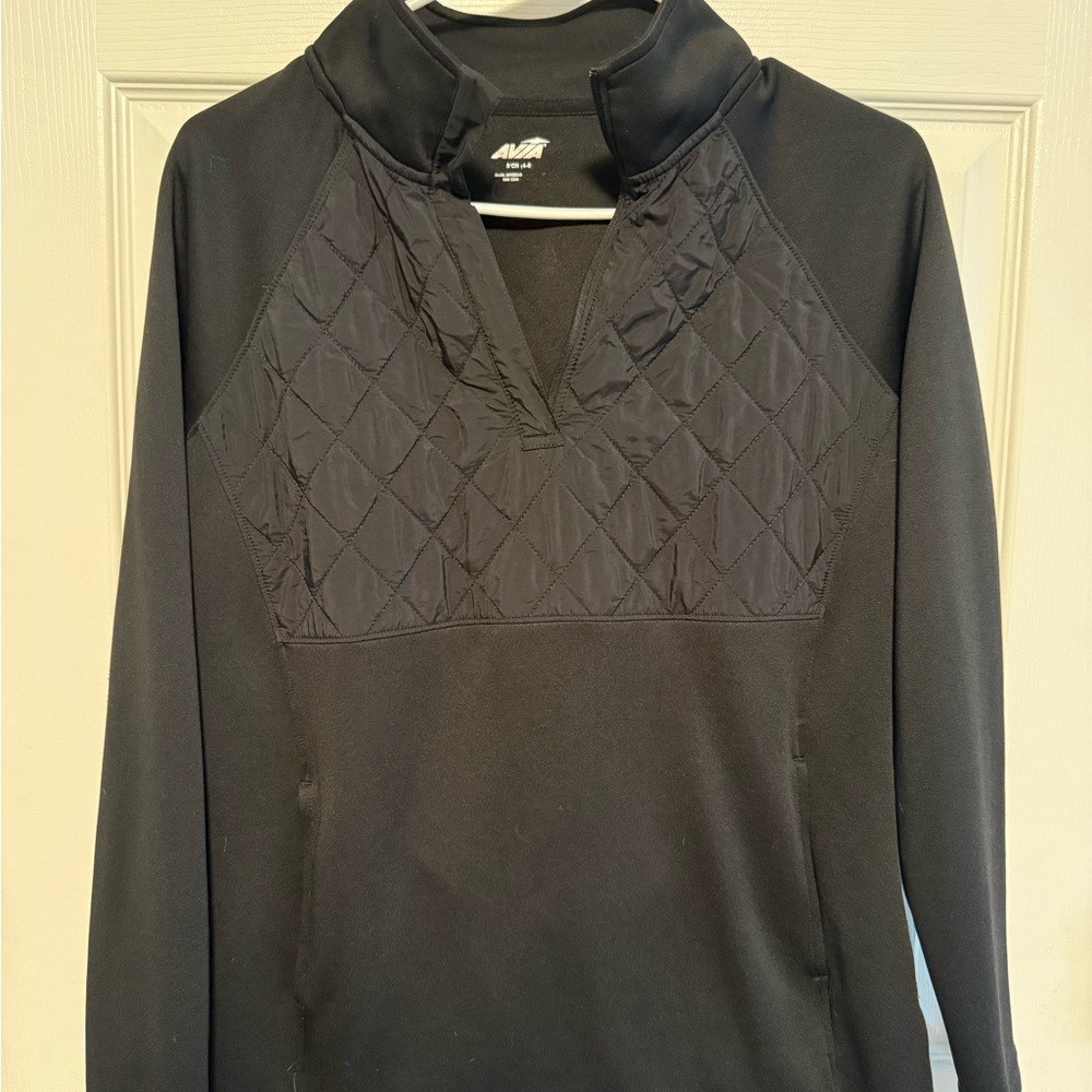 Avia Men's Black Quilted Zip Up Sweater